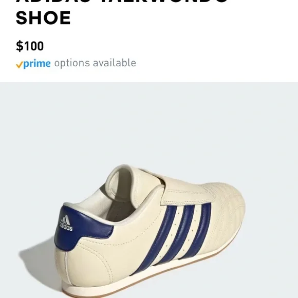 Adidas women's Cream and Navy Athletic Shoe taekwondo - Picture 4 of 12